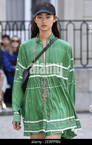 Model Hoyeon Jung walks on the runway during the Topshop Fashion Show  during London Fashion Week Spring Summer 2018 held in London, England on  September 17, 2017. (Photo by Jonas Gustavsson/Sipa USA