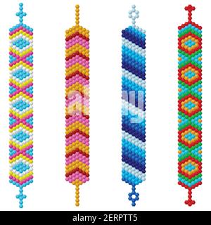 Friendship beaded bracelet set Stock Vector