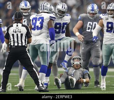 November 05, 2018:.Dallas Cowboys defensive tackle Daniel Ross (93) and the  defensive line during an NFL football game between the Tennessee Titans and  Dallas Cowboys at AT&T Stadium in Arlington, Texas. Manny