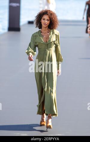 Noemie Lenoir walks the runway during the L'Oreal show as part of Paris