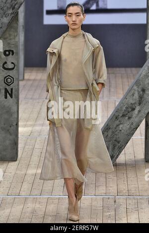 Model Sora Choi walking on the runway during the Loewe Ready to Wear  Spring/Summer 2020 show part of Paris Fashion Week on September 27, 2019 in  Paris, France. (Photo by Jonas Gustavsson/Sipa