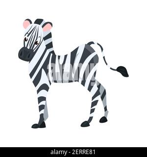 Zebra flat icon. Colored vector element from animals collection. Creative Zebra icon for web design, templates and infographics. Stock Vector