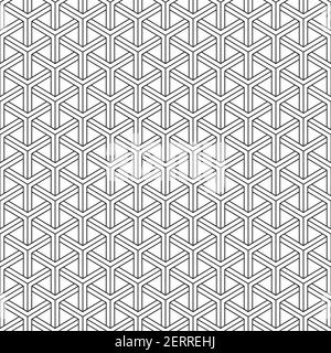 A seamless retro pattern with black and white geometric motifs. Stock Vector