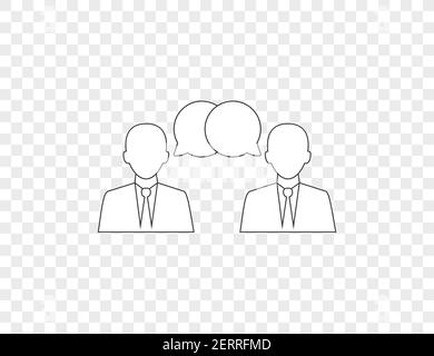 People talking icon on transparent background. Vector illustration. Stock Vector