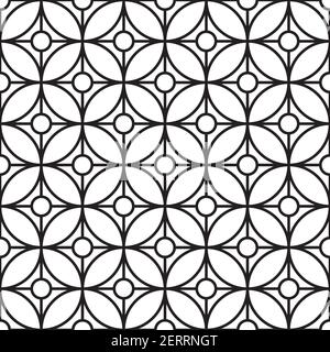 A seamless retro pattern with black and white geometric motifs. Stock Vector