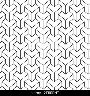 A seamless retro pattern with black and white geometric motifs. Stock Vector