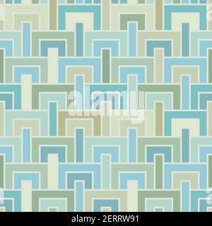 A seamless retro pattern with geometric motifs. Stock Vector