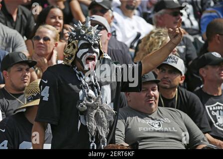 Los Angeles, USA. October 07, 2018 Oakland Raiders fans during the football  game between the Oakland Raiders and the Los Angeles Chargers at the StubHub  Center in Carson, California. Charles Baus/CSM Credit: