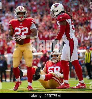 October 07, 2018: San Francisco 49ers running back Alfred Morris (46)  rushing for yards, during a NFL football game between the Arizona Cardinals  and the San Francisco 49ers at the Levi's Stadium