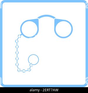 Pince-Nez Icon. Blue Frame Design. Vector Illustration. Stock Vector