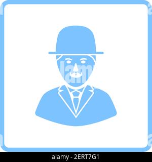 Detective Icon. Blue Frame Design. Vector Illustration. Stock Vector