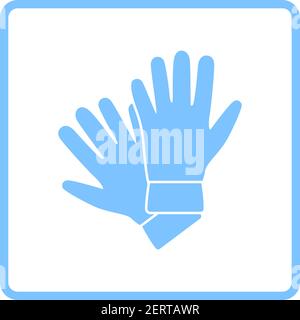 Criminal Gloves Icon. Blue Frame Design. Vector Illustration. Stock Vector
