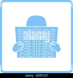 Newspaper Hole Icon. Blue Frame Design. Vector Illustration. Stock Vector