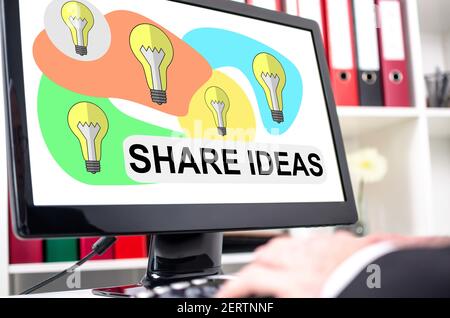 Share ideas concept shown on a computer screen Stock Photo