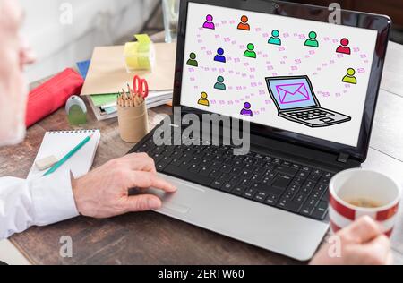 Email concept shown on a laptop screen Stock Photo