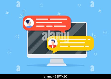 Computer online chat notices Stock Vector