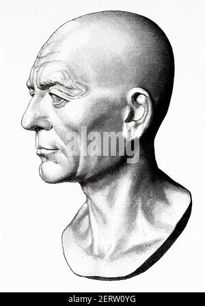 Publius Cornelius Scipio Africanus (236–183 BC) known as Scipio the African. Roman general, consul, military strategists, Ancient roman empire. Italy, Europe. Old 19th century engraved illustration, El Mundo Ilustrado 1881 Stock Photo