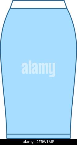 Business Pencil Skirt Icon. Thin Editable Line With Blue Fill Design. Vector Illustration. Stock Vector