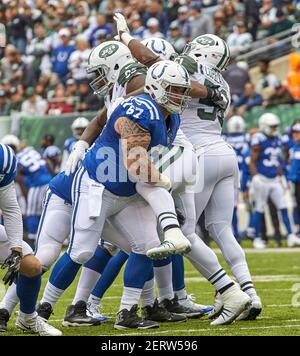 New York Jets linebacker Josh Mauga (58) before the NFL football game  against the Detroit Lions at Ford Field in Detroit, Sunday, Nov. 7, 2010. New  York Jets won 23-20 in overtime. (