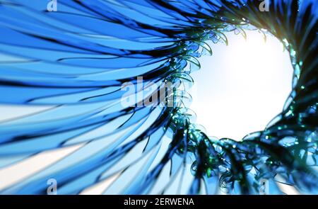 3d Render Abstract Blue Glass Portal Stock Photo