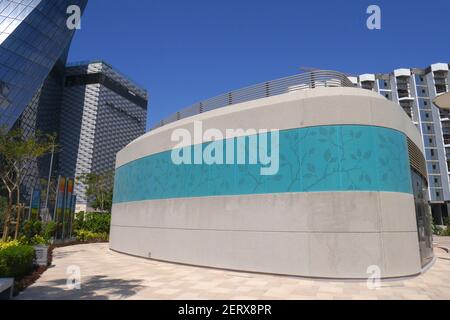 The Park development, with the United Grand Manama and Wyndham Grand Manama at left, Bahrain Bay development, Manama, Kingdom of Bahrain Stock Photo