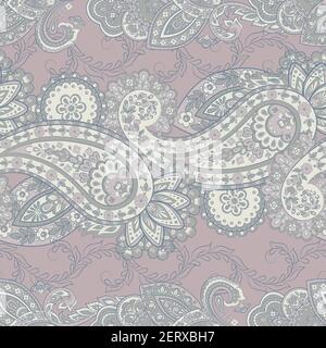 Damask style paisley floral seamless pattern Stock Vector