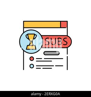 Premium subscribe color line icon. Pictogram for web page, mobile app, promo. UI UX GUI design element. Editable stroke. Stock Vector