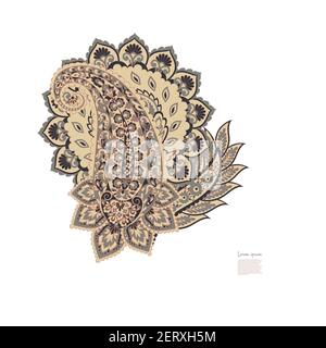 Damask isolated paisley vector floral ornament Stock Vector