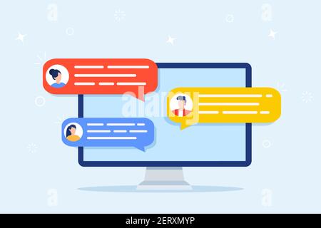 Computer online chat notices Stock Vector