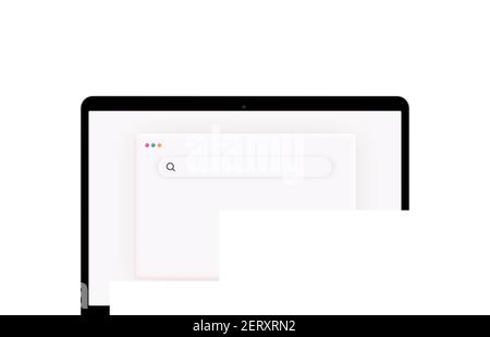 Browser template in light theme for website, laptop and computer. Browser window concept for desktop. Mock up for show your website in internet Stock Vector