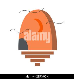 Abstract art arch and moon, crescent and lines, painting background. Modern trendy art. Colorful boho vector illustration hand drawn isolated Stock Vector