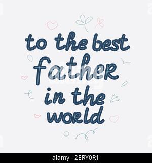 happy fathers day lettering design for greeting card Stock Vector