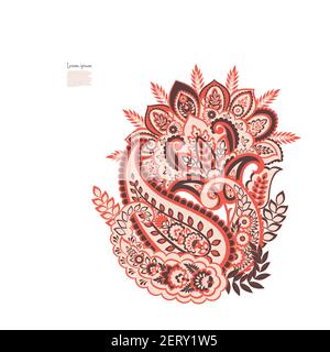 Damask isolated paisley vector floral ornament Stock Vector