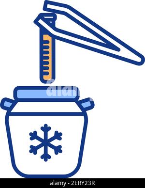 Freezing biological samples RGB color icon Stock Vector