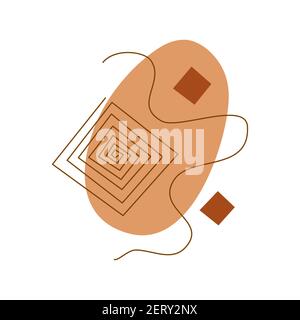 Abstract art shapes and lines painting background. Modern trendy art. Colorful vector illustration hand drawn isolated Stock Vector