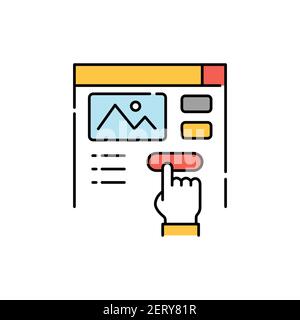 Streaming platform subscription color line icon. Pictogram for web page, mobile app, promo. UI UX GUI design element. Editable stroke. Stock Vector