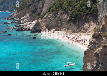 Panoramic view of the bay called Cala dei Gabbiani in the Orosei gulf (Sardinia, Italy) Stock Photo