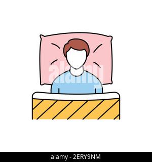 Bed rest color line icon. Pictogram for web page, mobile app, promo. UI UX GUI design element. Editable stroke. Stock Vector