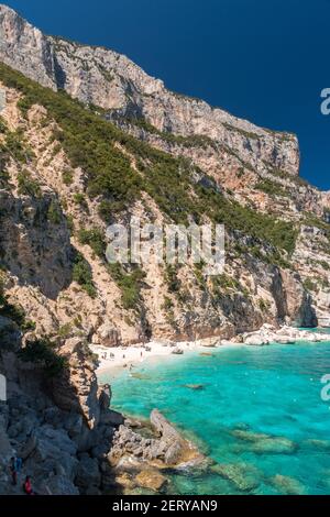 Panoramic view of the bay beach called Cala Mariolu in the Orosei gulf (Sardinia, Italy) Stock Photo