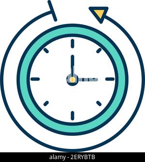 Time tracking RGB color icon Stock Vector