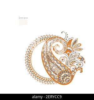 Damask isolated paisley vector floral ornament Stock Vector