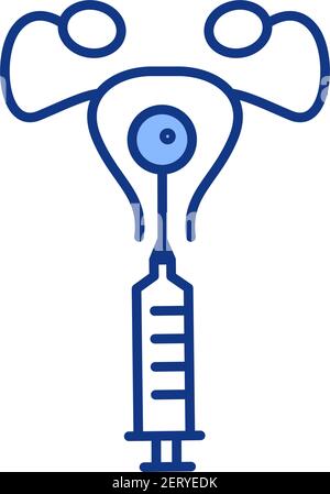 Embryo transfer RGB color icon Stock Vector