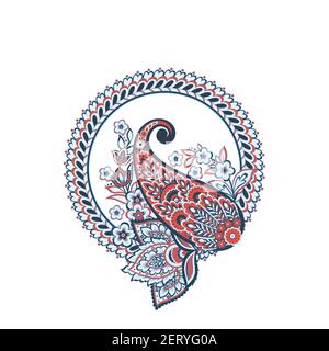 Damask isolated paisley vector floral ornament Stock Vector