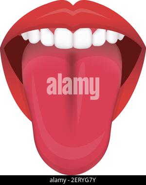 Tongue’s health sign vector illustration ( Strawberry Tongue ) Stock Vector