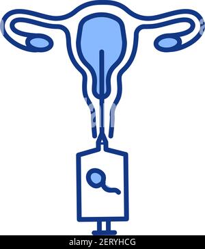 Artificial insemination RGB color icon Stock Vector