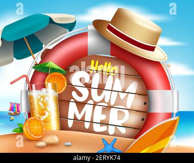 Summer sale vector banner design. Summer sale special offer text