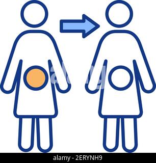 Human fertilization RGB color icon Stock Vector