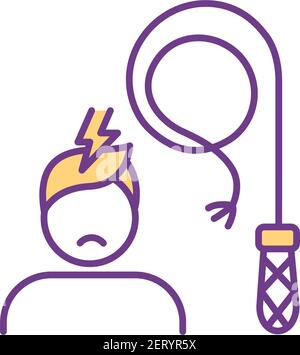 Corporal punishment RGB color icon Stock Vector