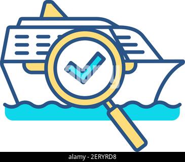 Ship management RGB color icon Stock Vector