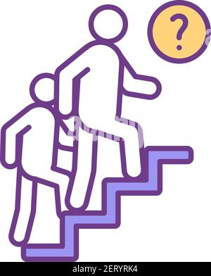 Frustration RGB color icon Stock Vector